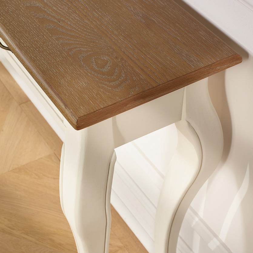 Consola LOUIS - Estilo romántico, tablero de roble, 3 cajones
