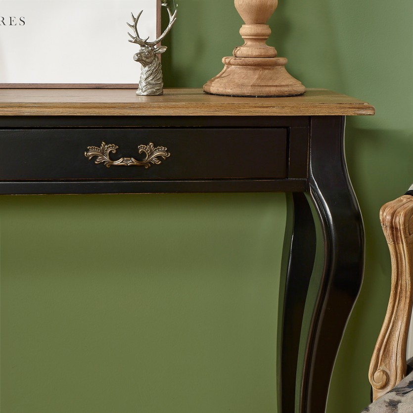 Consola LOUIS - Estilo romántico, tablero de roble, 3 cajones