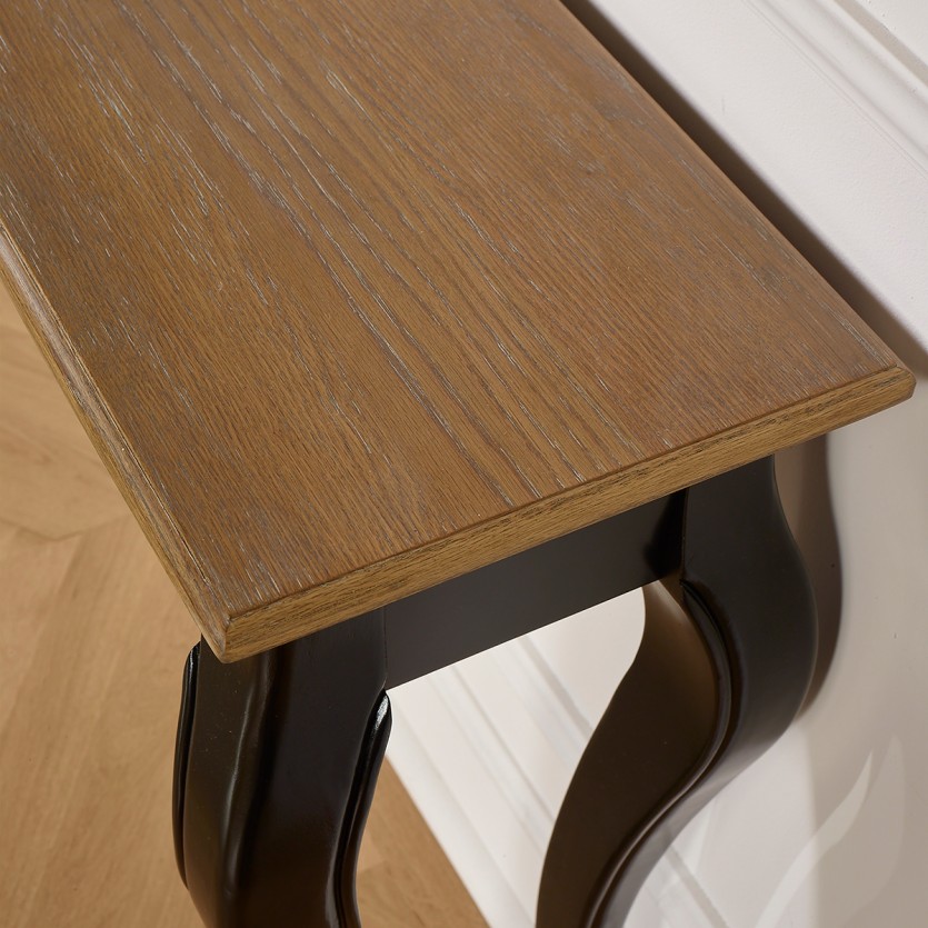 Console LOUIS - Estilo romântico, tampo em carvalho, 3 gavetas