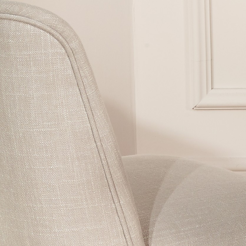APOLLINE LINUM - Lot de 2 chaises style scandinave en tissu anti feu et bois massif, bois certifié FSC®