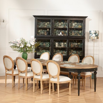 Tavolo da pranzo allungabile AUDE - Stile romantico in rovere, 6/14 posti, legno certificato FSC®