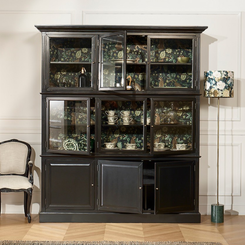 TOULOUSE - Buffet vitrine modulable en bois, 9 portes