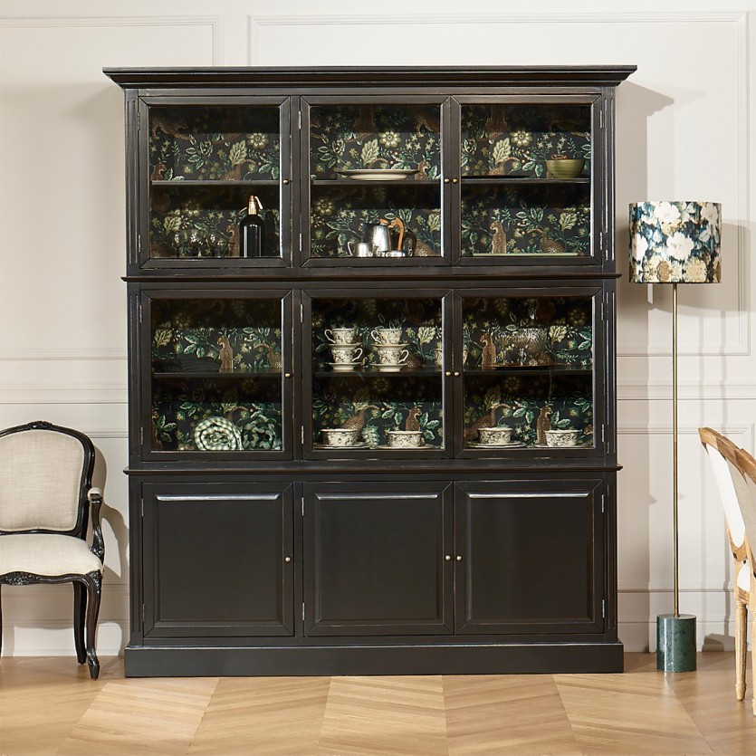 TOULOUSE - Buffet vitrine modulable en bois, 9 portes