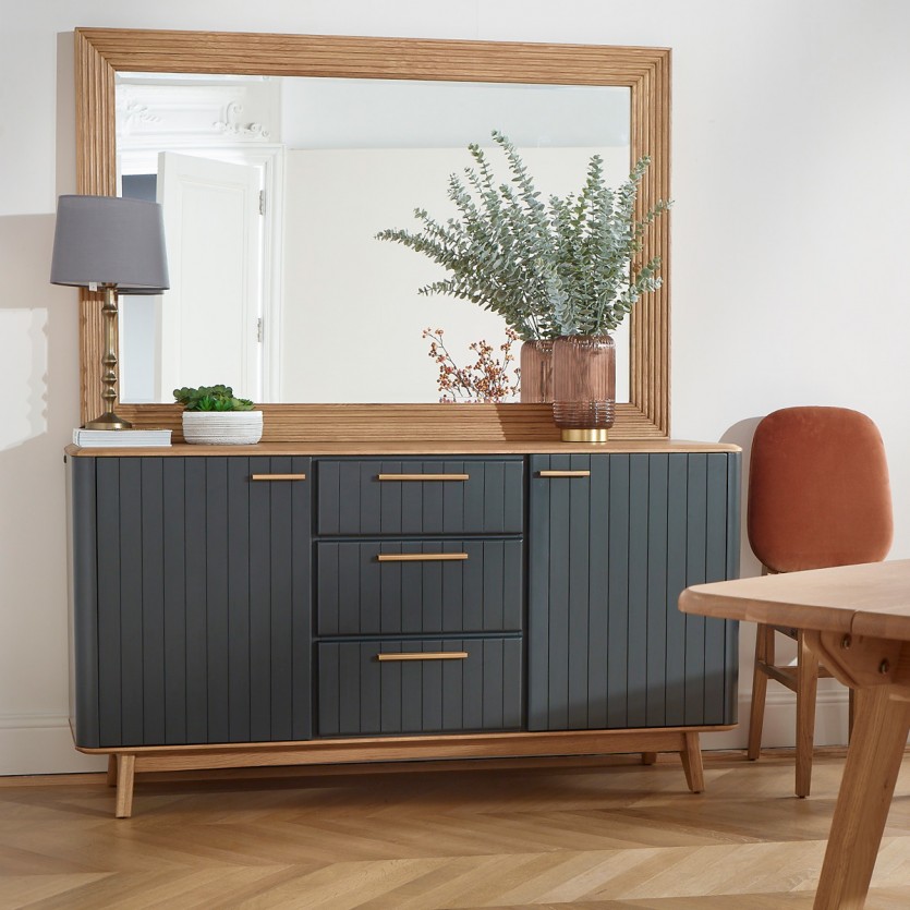 JOËL - Esszimmerbuffet, moderner Stil, aus Eiche, 160 cm Grau