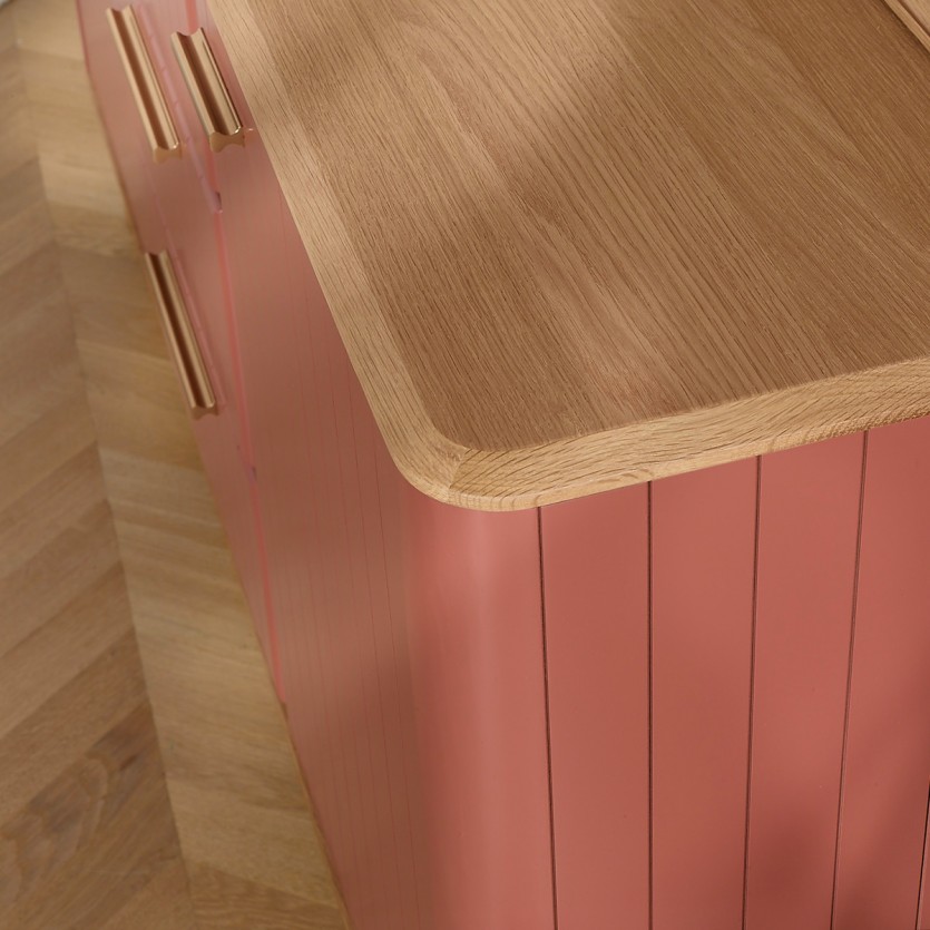 JOËL - Buffet de salle à manger, style moderne, en chêne 160 cm Gris