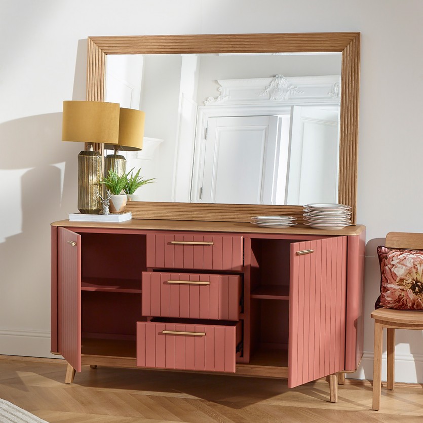 JOËL - Dining room buffet, modern style, in oak 160 cm Gray