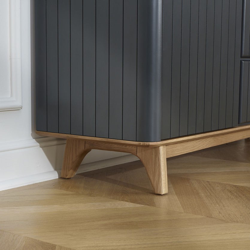 JOËL - Buffet de salle à manger, style moderne, en chêne 160 cm Gris