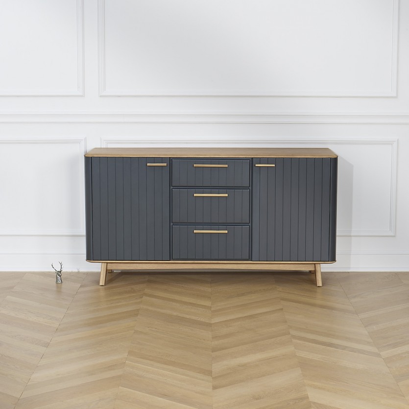 JOËL - Dining room buffet, modern style, in oak 160 cm Gray