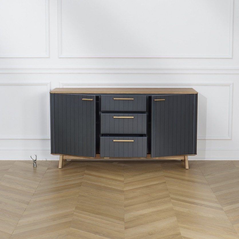 JOËL - Esszimmerbuffet, moderner Stil, aus Eiche, 160 cm Grau