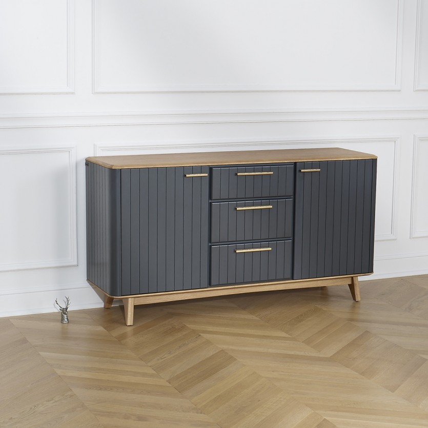 JOËL - Dining room buffet, modern style, in oak 160 cm Gray