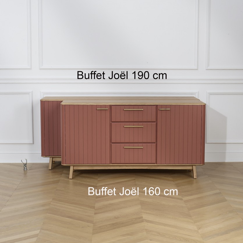 JOËL - Buffet de salle à manger, style moderne, en chêne 160 cm Gris