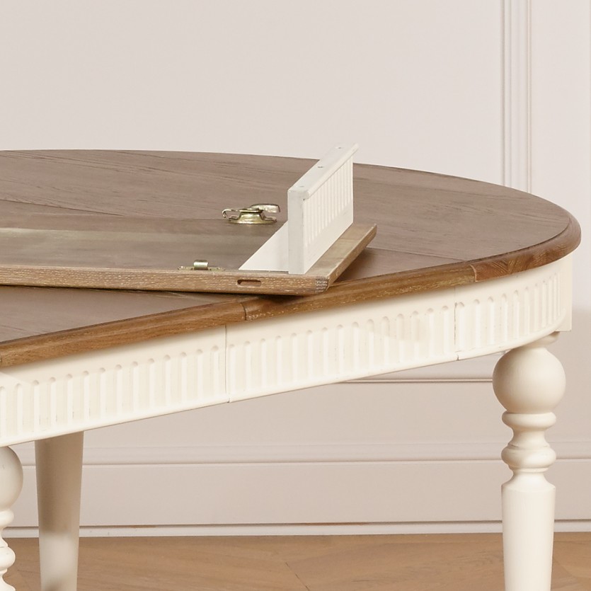 AUDE - Tavolo da pranzo allungabile stile romantico, 6/16 posti, legno massello, legno certificato FSC®