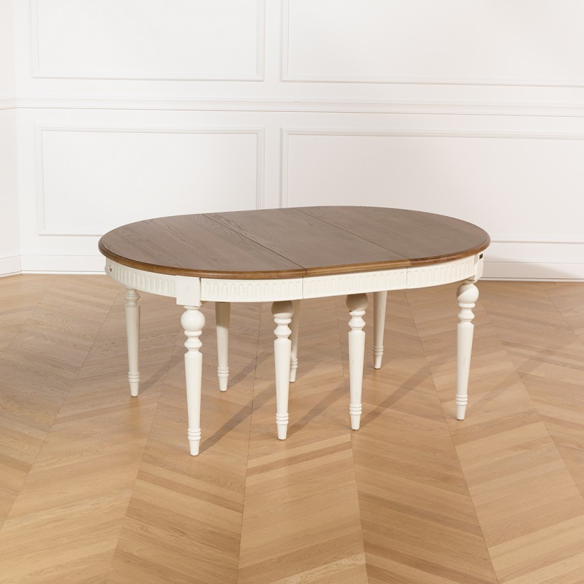 AUDE - Tavolo da pranzo allungabile stile romantico, 6/16 posti, legno massello, legno certificato FSC®
