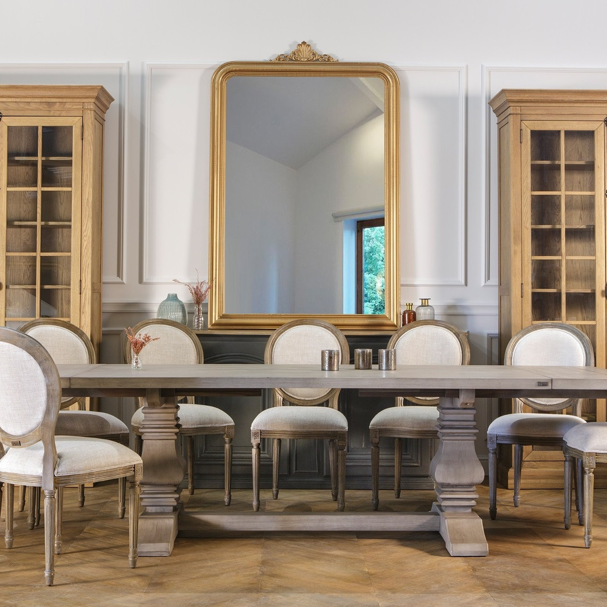 Grand Miroir En Bois Dore Amandine