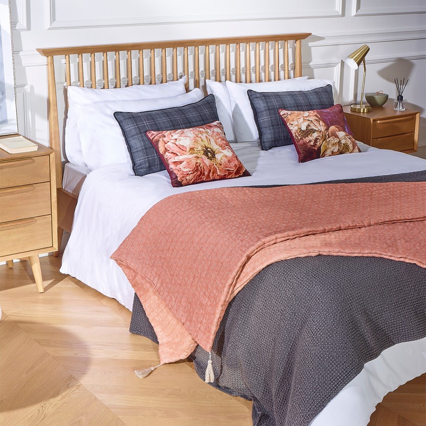 EDWARD - Letto matrimoniale vintage a doghe 160 x 200