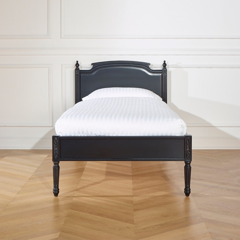 Lit simple HANNAH - Stile shabby chic in legno verniciato, 1 posto, 90 x 190