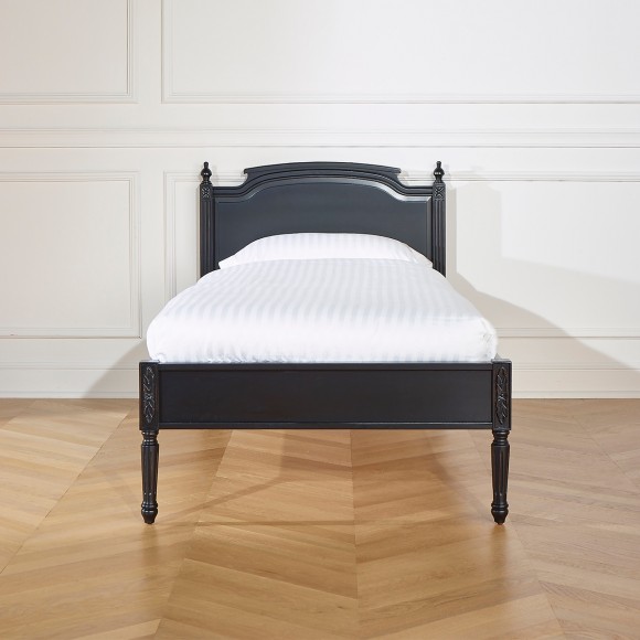 Lit simple HANNAH - Style shabby chic en bois massif, 1 place, 90 x 190