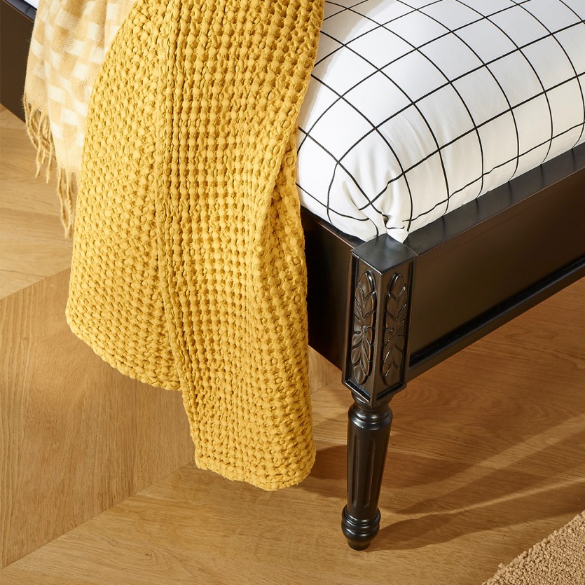 Cama individual HANNAH - Estilo shabby chic en madera pintada, 1 plaza, 90 x 190