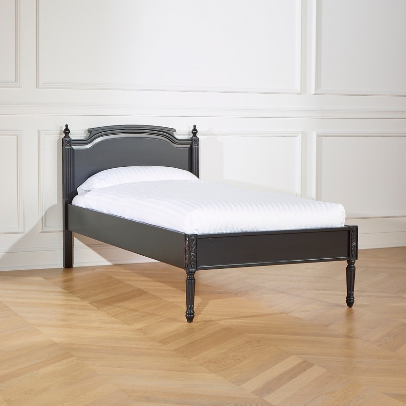 HANNAH - Lit simple style shabby chic en bois massif, 1 place, 90 x 190