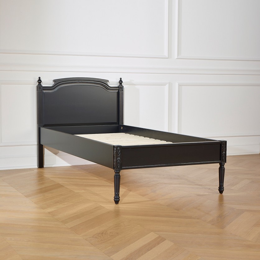 HANNAH Single Bed - Shabby Chic Style in Solid Wood, 1 Place, 90 x 190
