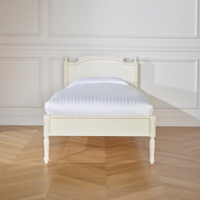 HANNAH - Letto singolo stile shabby chic in legno massello, 1 posto, 90 x 190