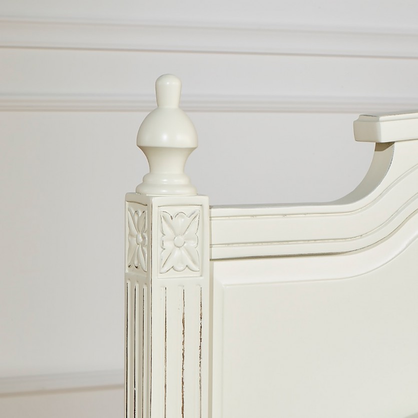 Letto matrimoniale HANNAH - Stile shabby chic in legno massello, 2 posti, 160 x 200