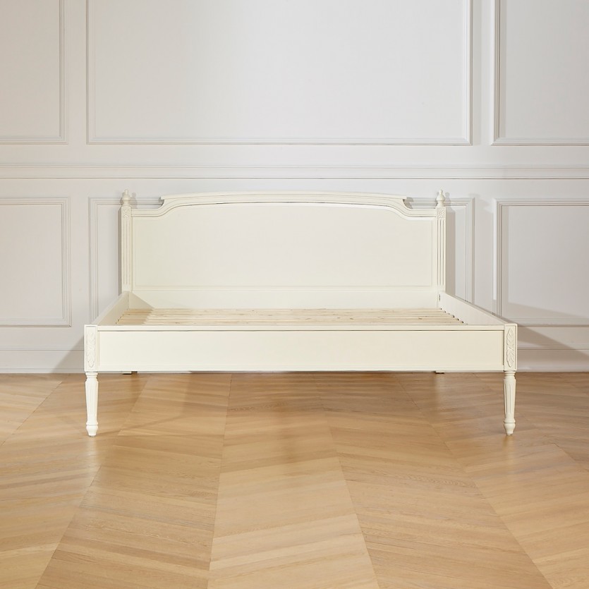 Lit double HANNAH - Stile shabby chic in legno verniciato, 2 posti, 160 x 200