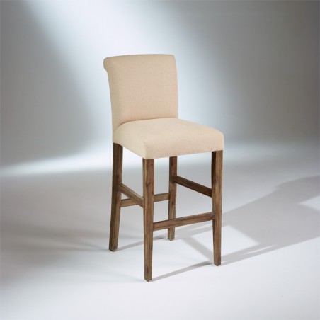 Chaise de bar acacia massif, lin naturel - ALIX