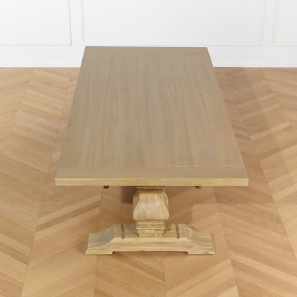PENELOPE - Table à manger extensible style chalet en bois massif, 10/14 couverts