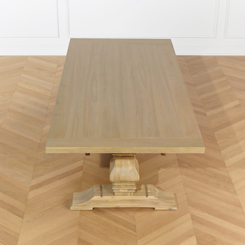 Uitschuifbare eettafel PENELOPE - Chaletstijl, 2 verlengstukken, 8/12 personen