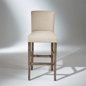 Chaise de bar en lin et bois