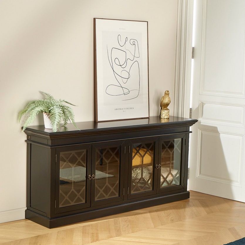 STELLA - Buffet vitrine style romantique en bois massif