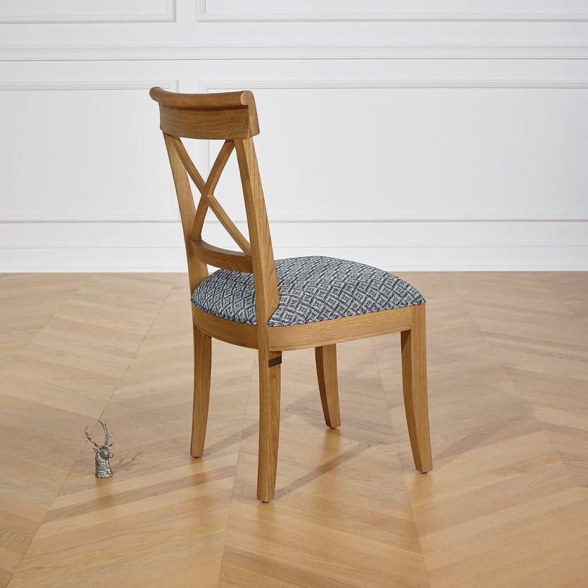 PORT ROYAL - Shabby chic style oak dining chairs, set of 2