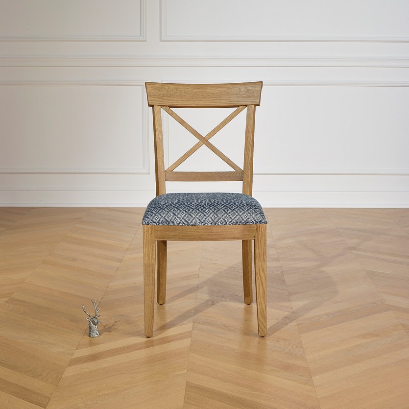 PORT ROYAL - Shabby chic style oak dining chairs, set of 2