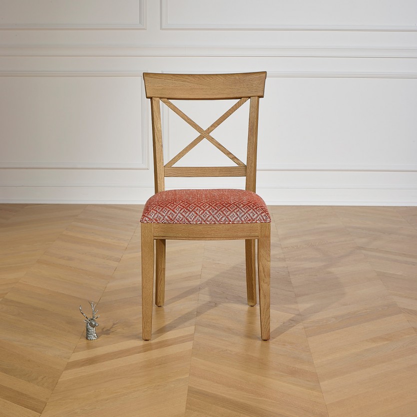 PORT ROYAL - Shabby chic style oak dining chairs, set of 2