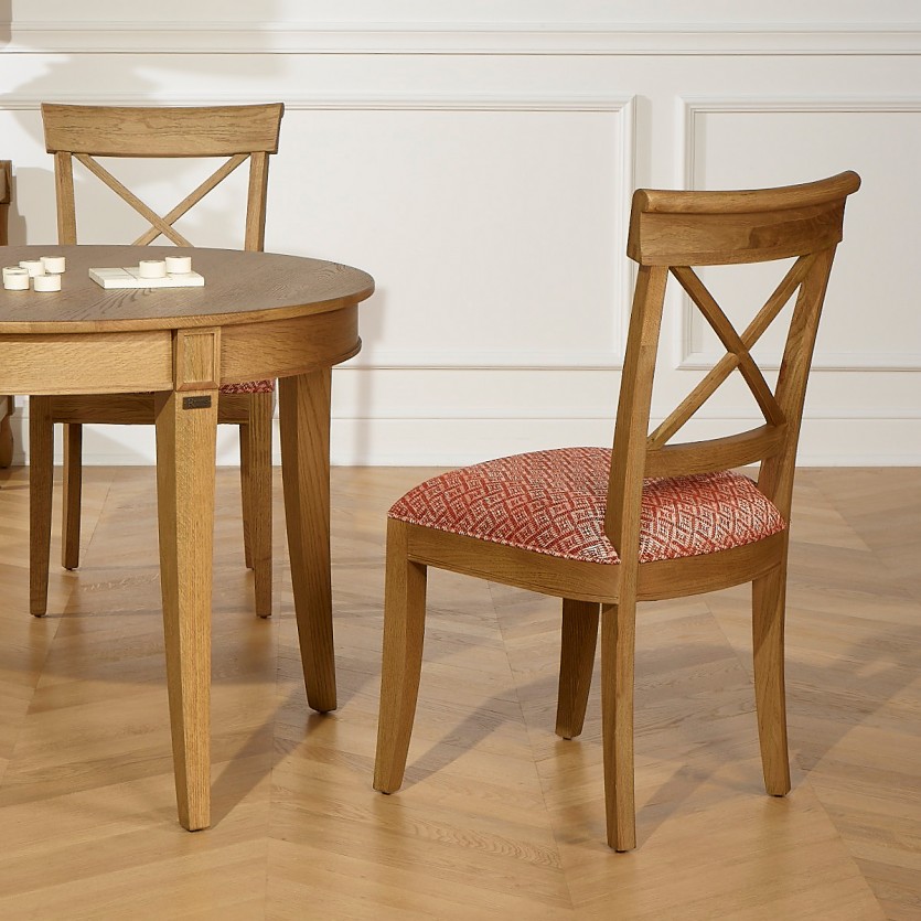 PORT ROYAL - Shabby chic style oak dining chairs, set of 2