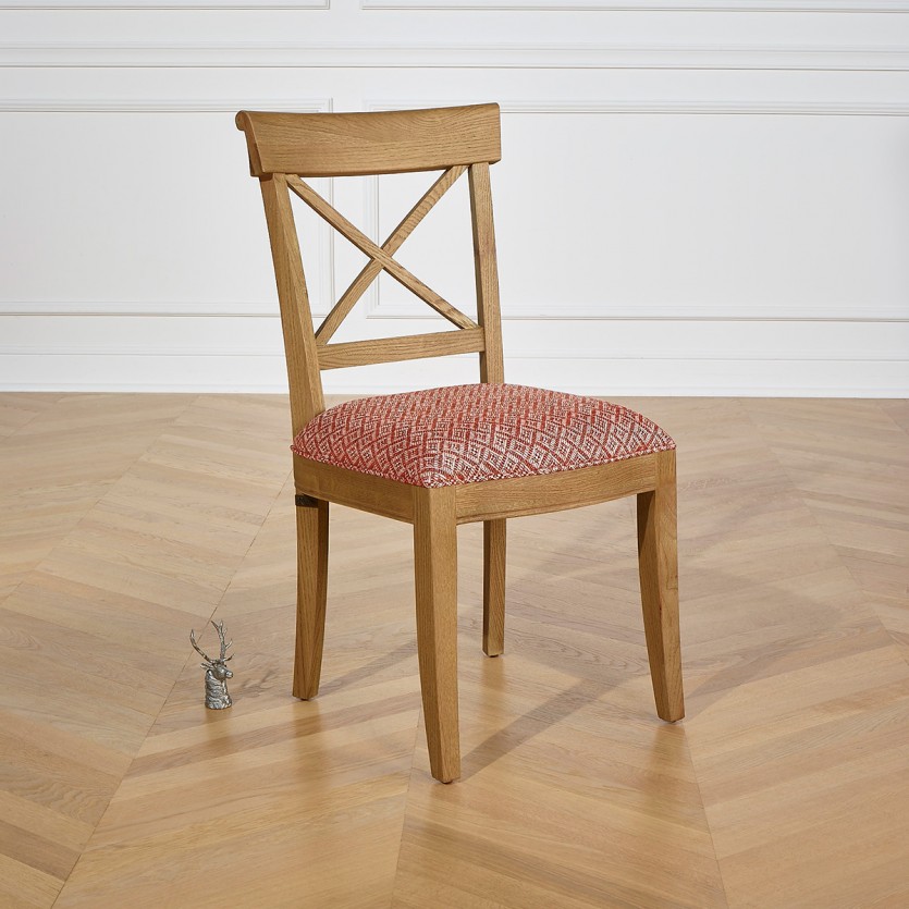 PORT ROYAL - Shabby chic style oak dining chairs, set of 2