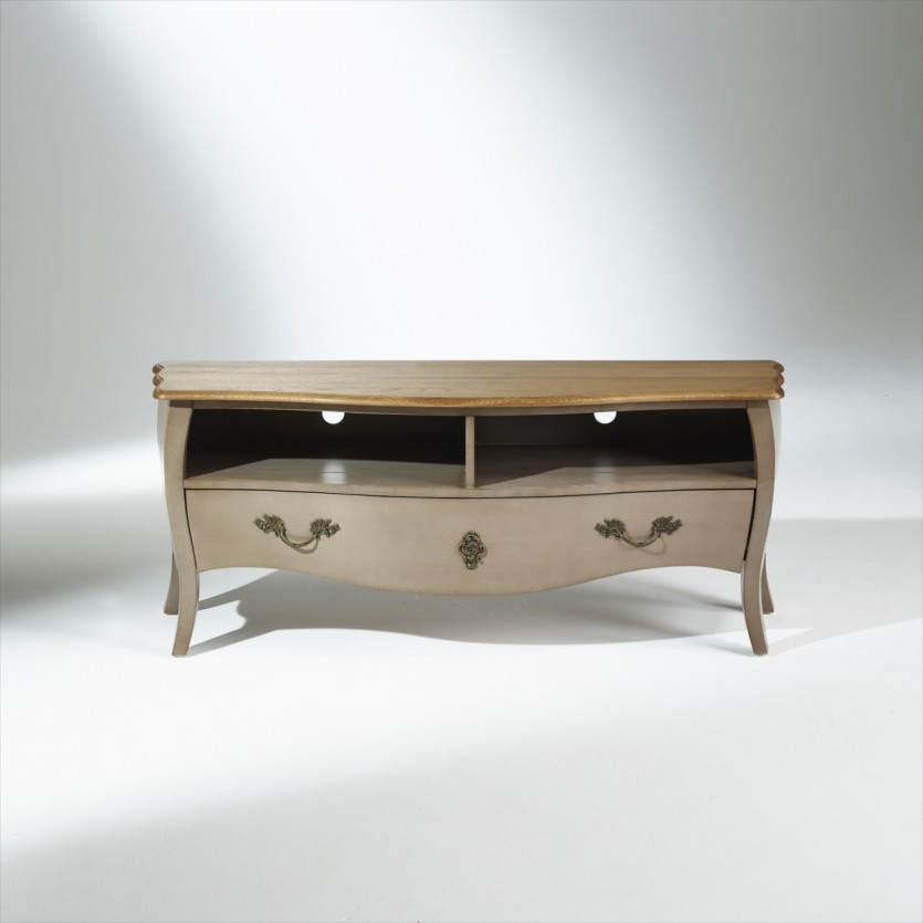 Meuble TV bois, 1 tiroir, 2 rangements ALIENOR