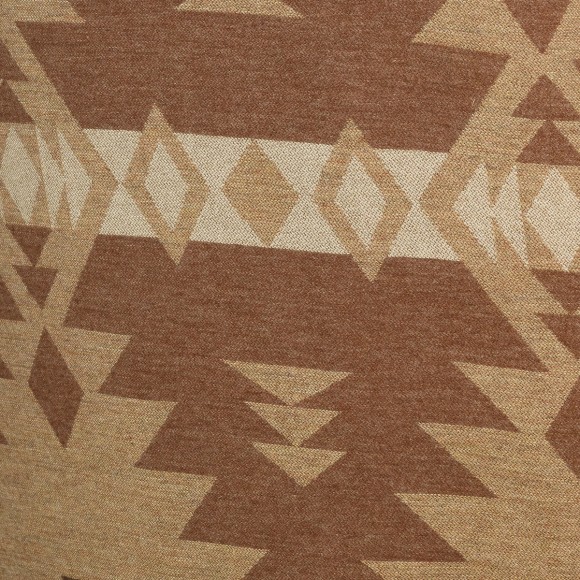 VICTOR COMANCHE - Fauteuil bergère style contemporain, laine imprimée et lin naturel, bois massif, 1 place