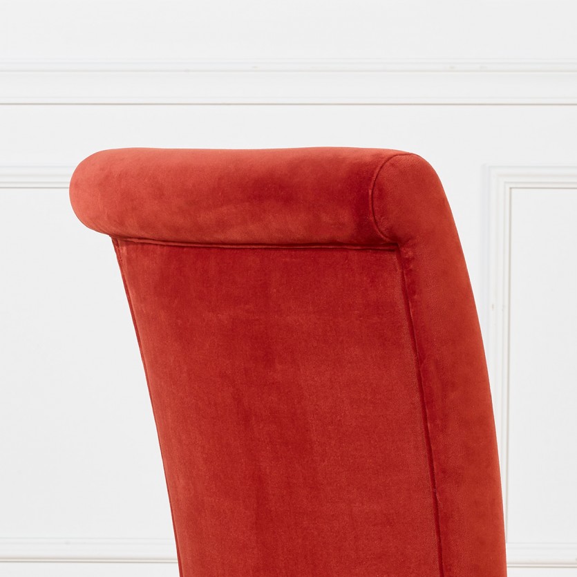 ALIX - Sedie contemporanee in acacia massiccio e velluto di cotone, set di 2