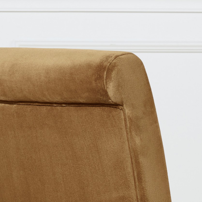ALIX - Lot de 2 chaises contemporaines en acacia massif et velours de coton