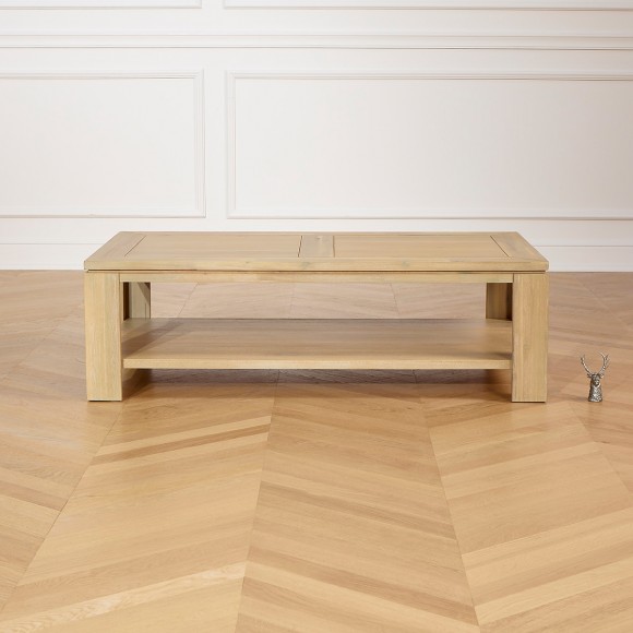 ENZO - Moderne salontafel van hout, lage plank
