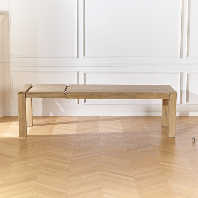 Table à manger extensible ENZO - Style contemporain, allonge papillon, 8/10 couverts