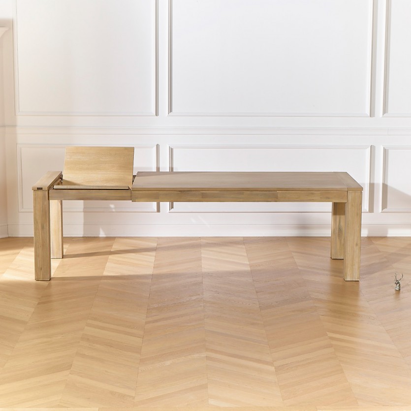 Table à manger extensible ENZO - Style contemporain, allonge papillon, 8/10 couverts