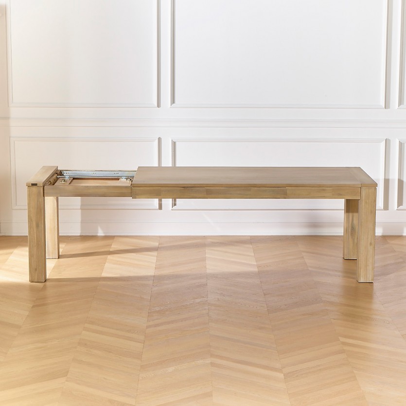 Table à manger extensible ENZO - Style contemporain, allonge papillon, 8/10 couverts