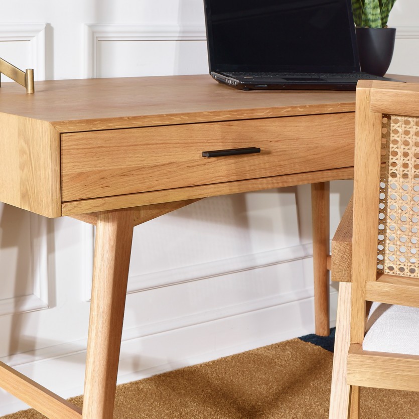 BROOKLYN Desk - Scandinavian style in oak, 2 drawers