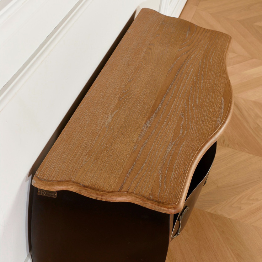 AQUITAINE – Mobile TV 100 cm stile shabby chic, 1 cassetto, 1 nicchia, legno certificato FSC®