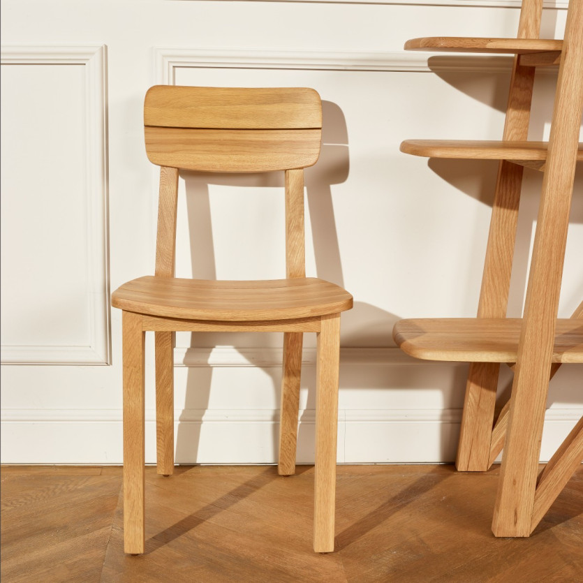 LUCIENNE – Lot de 2 chaises design en chêne massif, bois certifié FSC®