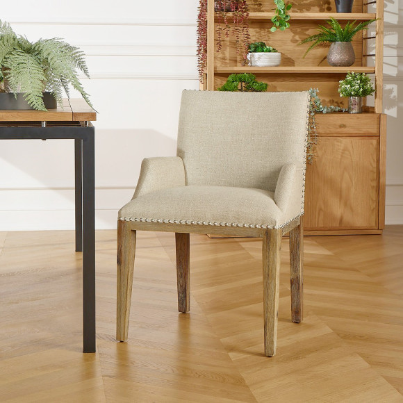 IANA- Cadeira de jantar estilo moderno em madeira maciça, madeira certificada FSC®, 1 lugar