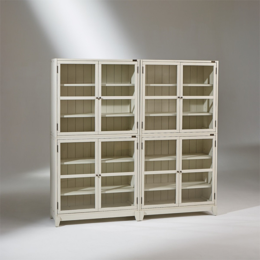 HELIO – Meuble modulable blanc style bord de mer , 2 portes, bois certifié FSC®